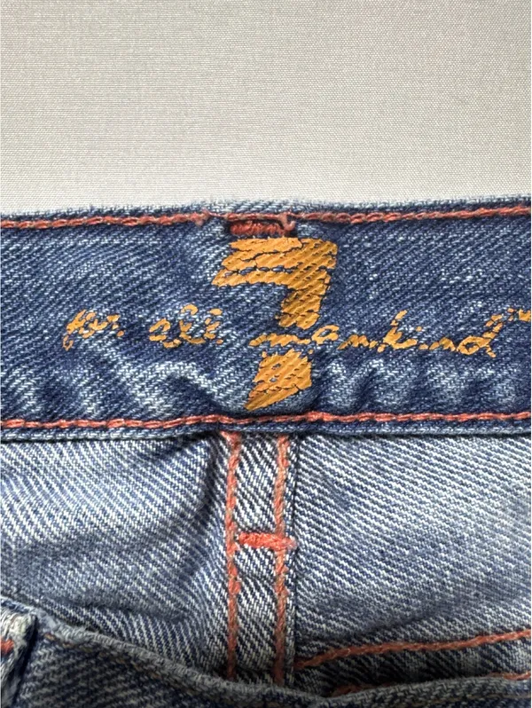 7 For All Mankind Vintage Flared Jeans - Classic Blue Denim - Image 6