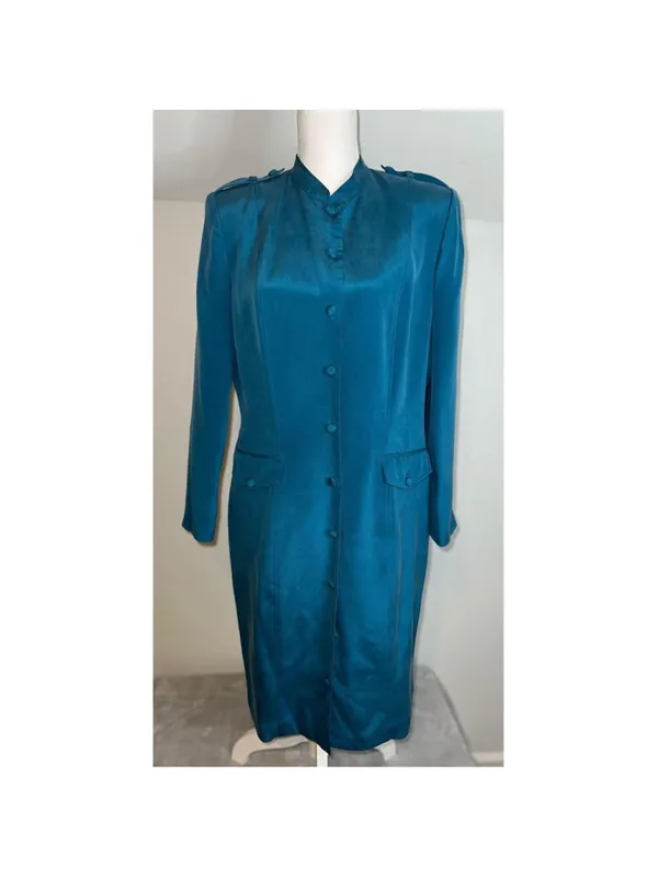 Women's VTG Silk Jacket Coat Trench 10 - Image 5