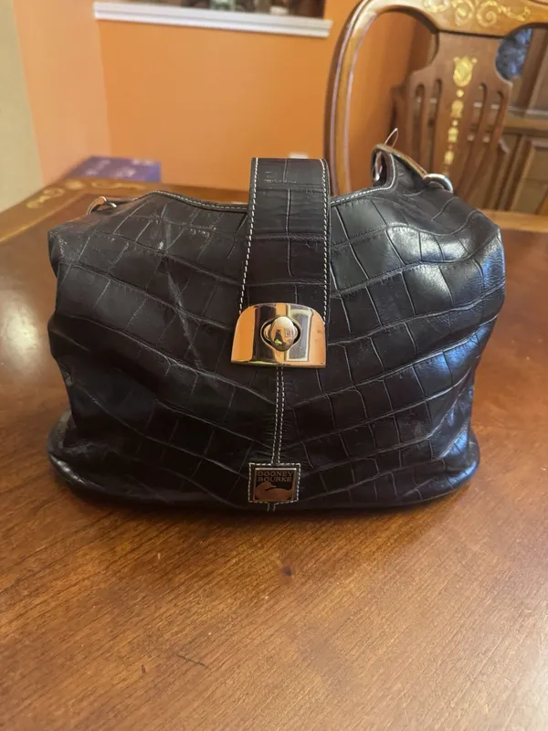 Dooney & Bourke Croc Embossed Genuine Leather Shoulder Bag MADE IN USA - Image 2