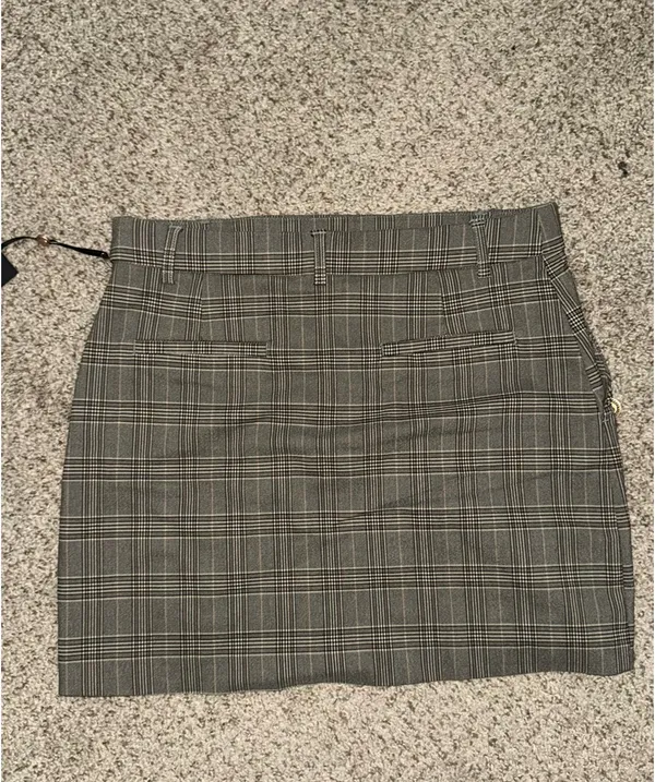 Plaid pleated mini skirt Gray Size M - Image 4