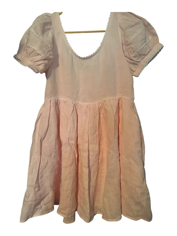 NWT Olivaceous Pink Puff Sleeve Babydoll Mini Dress with Pockets - Size S - Image 3