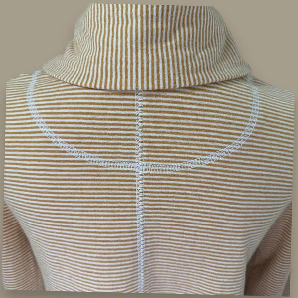 Maeve Anthropologie Mustard Striped Cowl-Neck Tunic Sweater S - Image 6