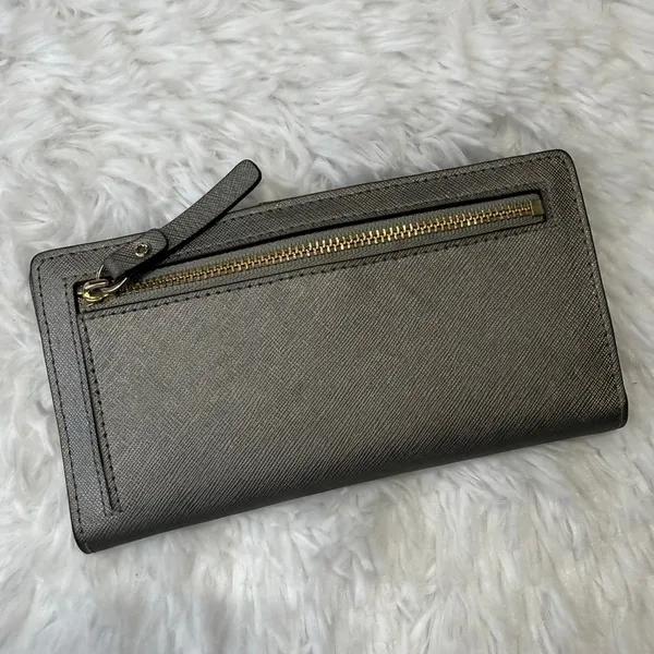 Kate Spade Silver Metallic Bifold Wallet - Image 2