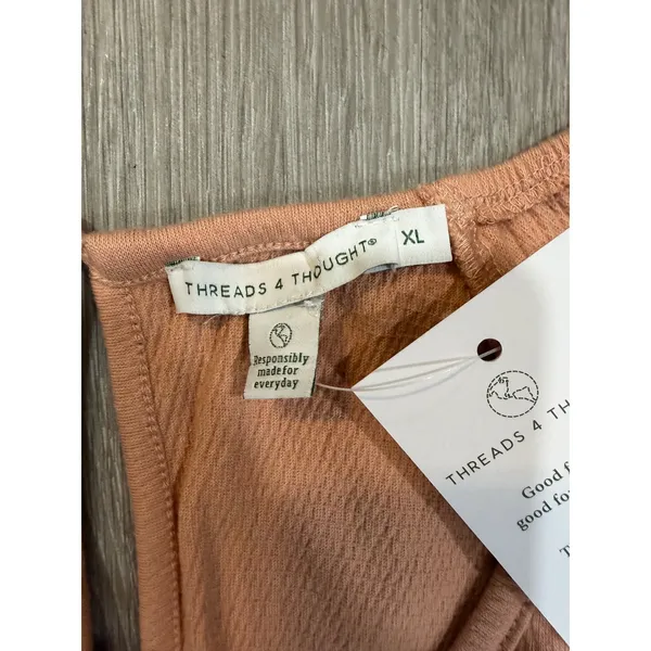 Threads 4 Thought Peach Wide Leg Jumpsuit XL Boho Lounge Romper - Image 6