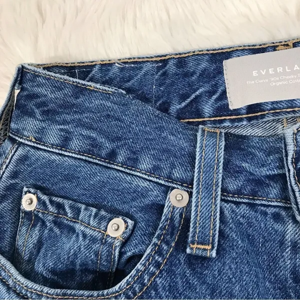 New EVERLANE The Curvy 90s Cheeky Straight‎ Jean Button Fly Organic Cotton Sz 25 - Image 7