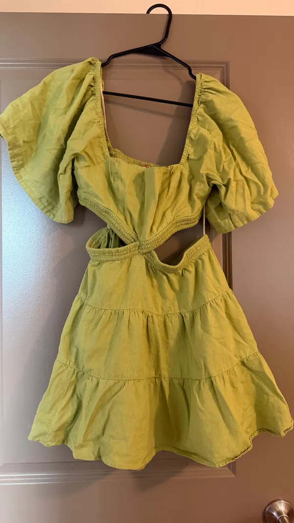 Free People Green Dress with Cut Outs - Image 3