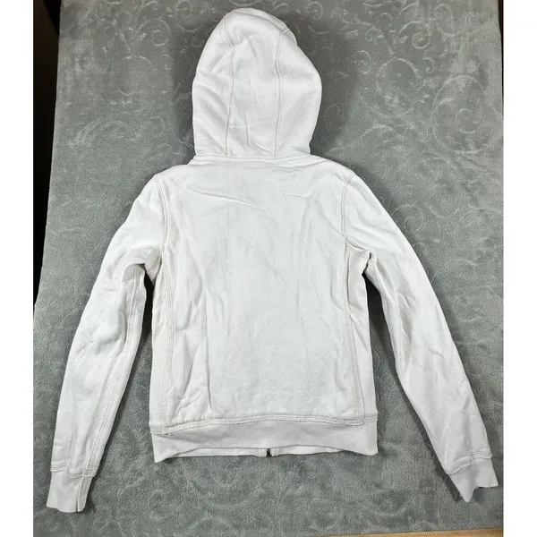 Abercrombie & Fitch Vintage Y2K Spellout Zip Up Hoodie Womens XS Sherpa Lined - Image 6