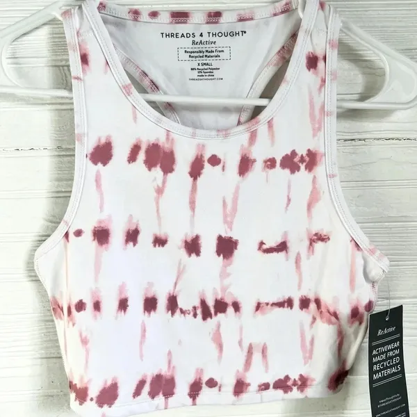 Threads 4 Thought Kady Pink Stripe Washed RacerBack Cropped Tank Size XS - Image 10