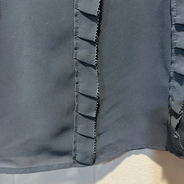 Loft‎ size s gray ruffle blouse - Image 2