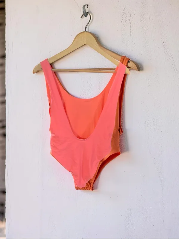 Aerie Go Coconuts Coral Pink Scoop One Piece Swimsuit Size XL - Image 10