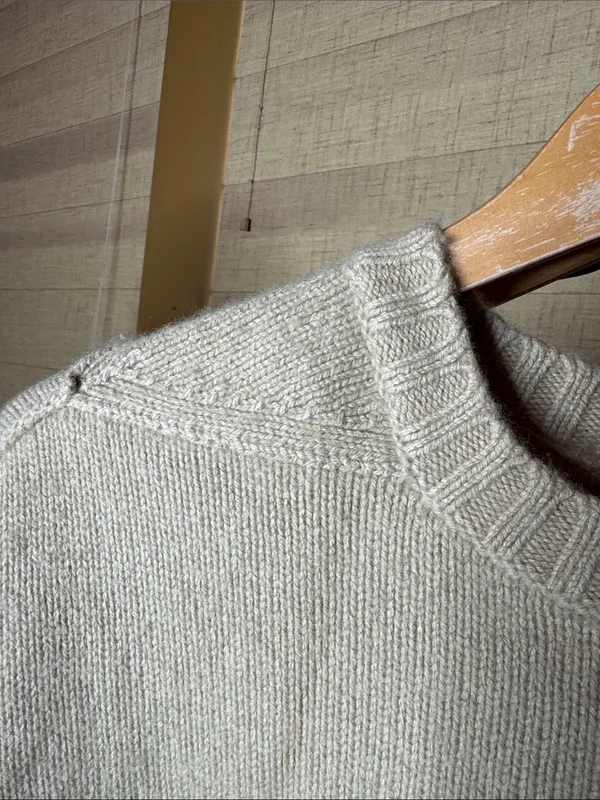 Banana Republic Oversized Merino Wool Cotton Sweater Natural Size Small - Image 4