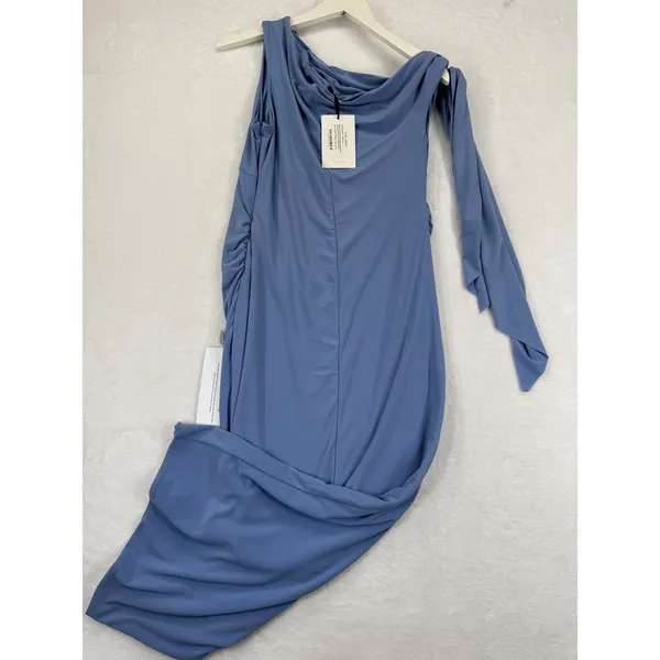 Club L London Katarine Powder Blue Asymmetric Knot Maternity Midi Dress Sz 8 NEW - Image 14
