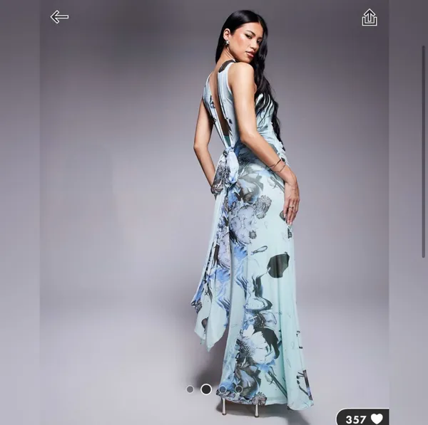 ASOS Blue Strapless Dress - Image 3