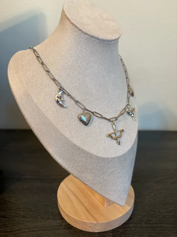 Handmade Silver Charm Necklace - Image 2