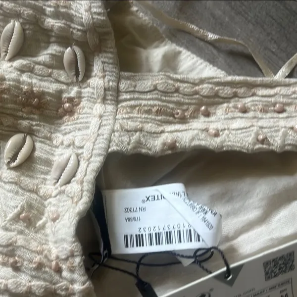 Zara Cream Sleeveless Embellished Bustier Top - Image 10