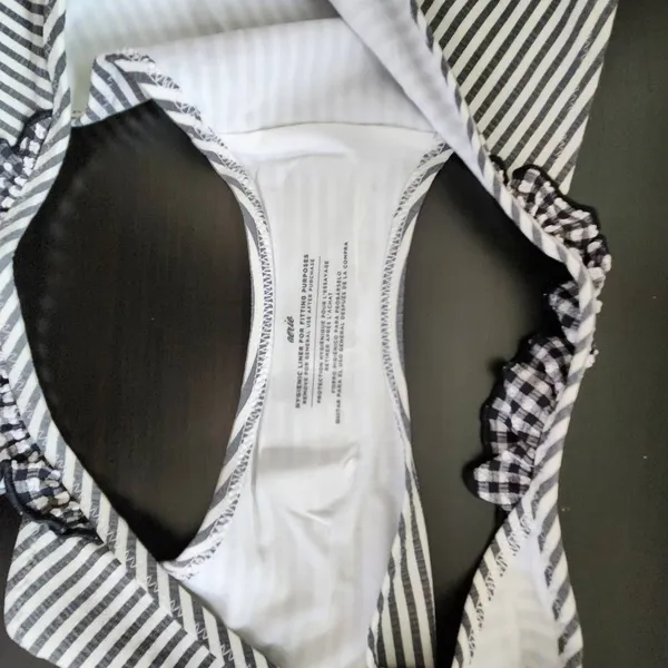 Aerie Stripe Bikini Bottoms with Ruffles NWT Size Medium Full Coverage Bottom - Image 7