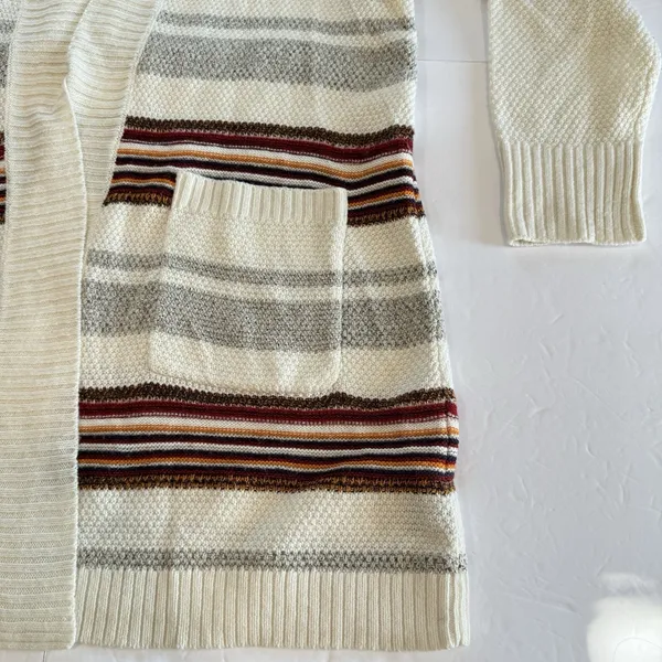 Torrid Ivory Colorful Stripes Shawl Knit Open Front Cardigan‎ Sweater Size 2X - Image 7