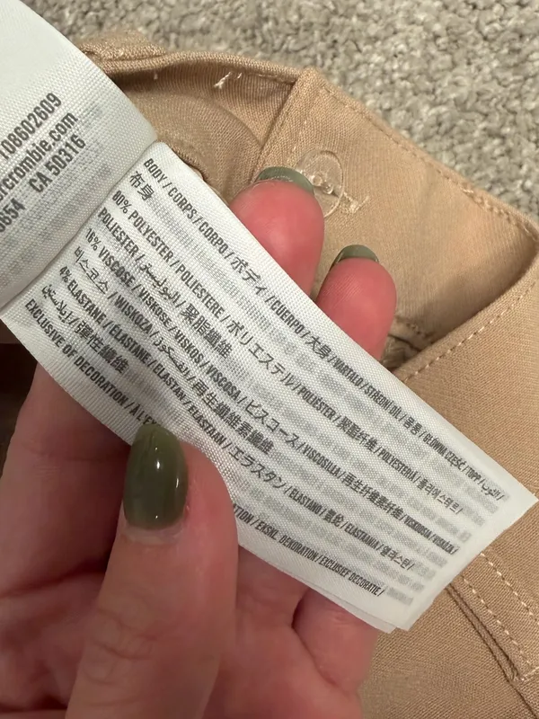 Abercrombie & Fitch The Skinny Ultra High Rise Tan Split Hem Pants 27 4 Beige - Image 3