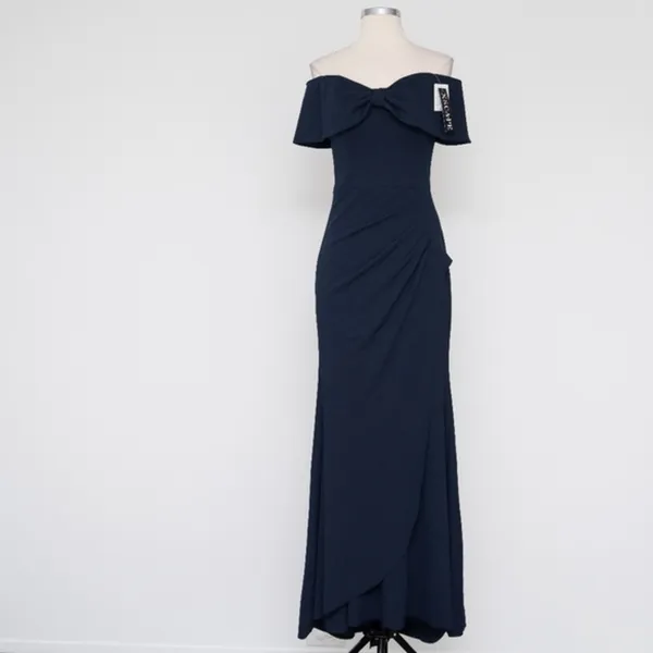 Xscape - Bow Off the Shoulder Scuba‎ Knit Cocktail Dress - Image 2