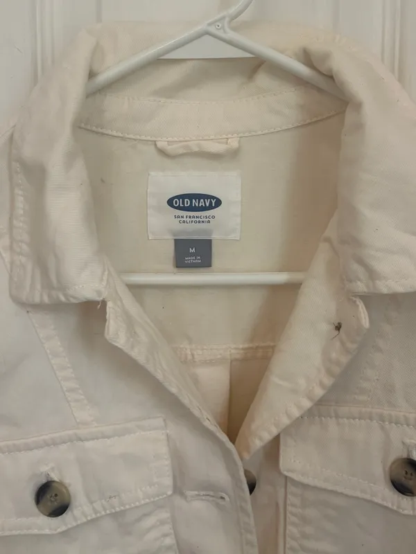 Old Navy Twill Swing Utility Jacket in Cream - Image 3