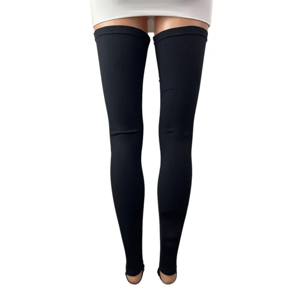 Alo Womens Black Sports Athletic Activewear Thigh High Compression Stockings M/L - Image 4