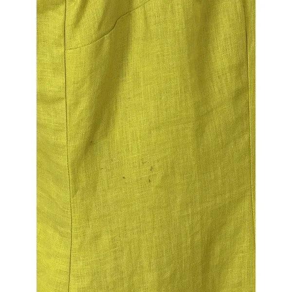 AGB Chartreuse Yellow Linen Shift Dress Womens 16 Sleeveless‎ Mid Mod Sun - Image 6