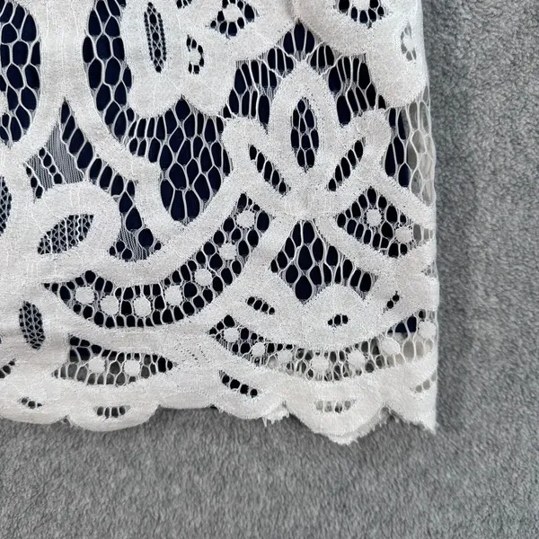 Altar'd State Lace Overlay Tank Top Women's Small Navy Blue/White Jersey Boho - Image 3