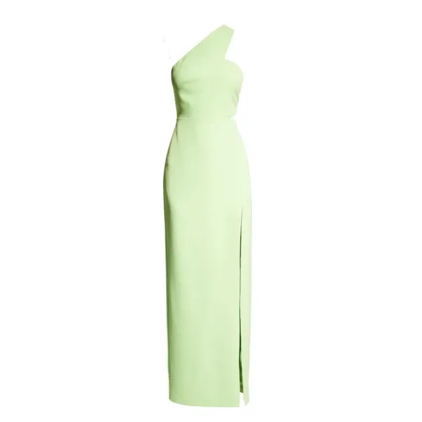 $195 Aidan Mattox Women's Green One-Shoulder Cutout Gown Dress Size 2 - Image 10
