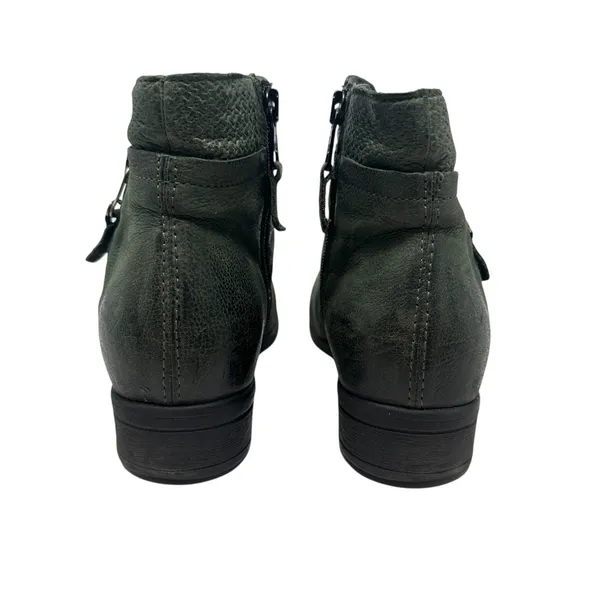 Miz Mooz Sunny Green Leather‎ Ankle Booties Boots Ruched Zip EU 36 US 6 Womens - Image 9