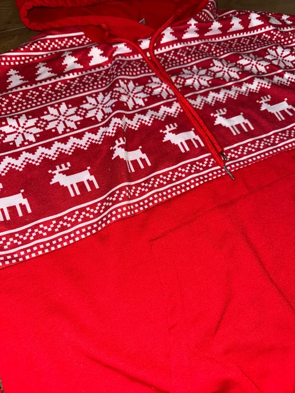 Woman’s Christmas Reindeer Longsleeve Lightweight Hoodie XL - Image 2