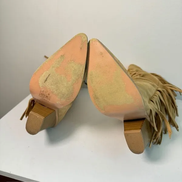 Pretty Little Thing- Tan Boots with Fringe - Image 6