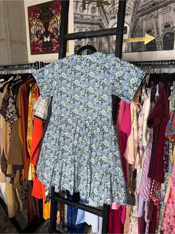 Hyacinth House Ellie Blue Multi Floral Zip Front Mini Dress Womens XS EUC - Image 12