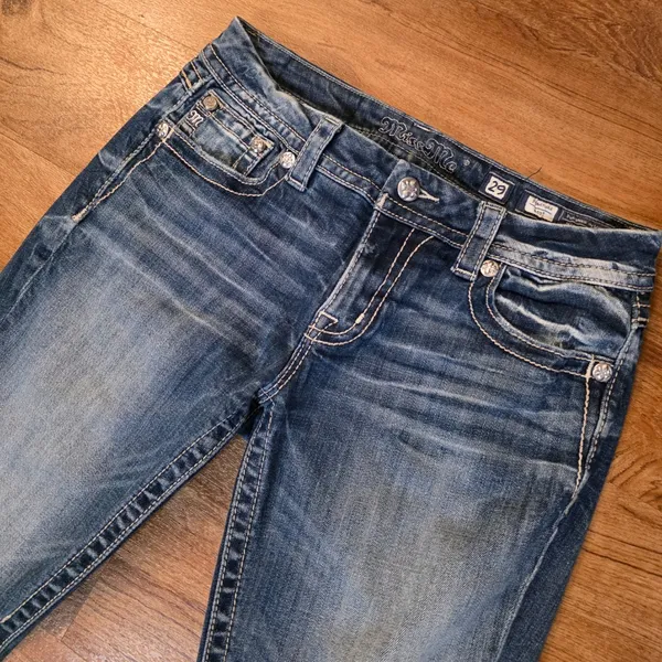 Miss Me Low Rise Signature Bootcut Flared Denim Jeans - Image 2