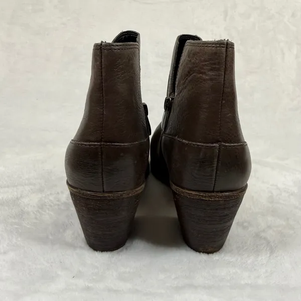 Franco‎ Sarto Womens Dark Brown Leather Pointed Toe Block Heel Ankle Booties 8M - Image 4