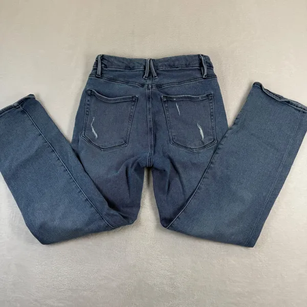 Good American Good Straight High Rise Blue Jeans‎ GS941T Womens Size 4/27 - Image 2
