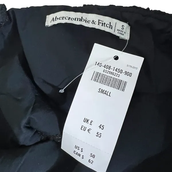 NWT Abercrombie & Fitch Boucle Tweed Corset Crop Top Black Chic Elegant Size S - Image 5