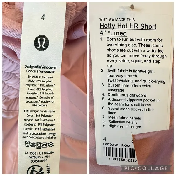 Lululemon Hotty Hot High Rise Shorts Women’s Size 4 Pink Haze 4” Lined Run NEW - Image 7