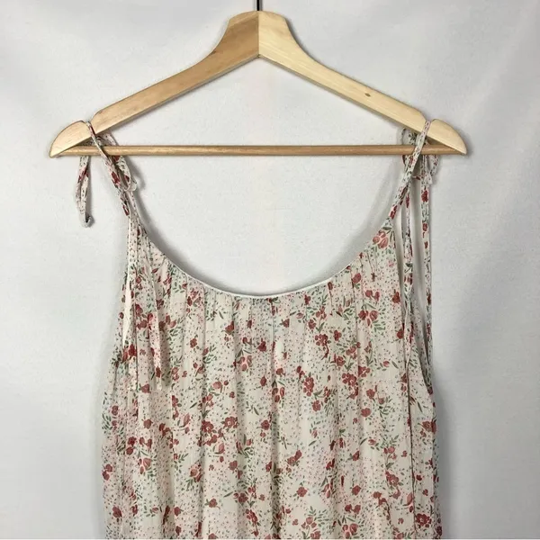 Lulus Be My Honey Cream Floral Print Tie-Strap Midi Dress M‎ - Image 5