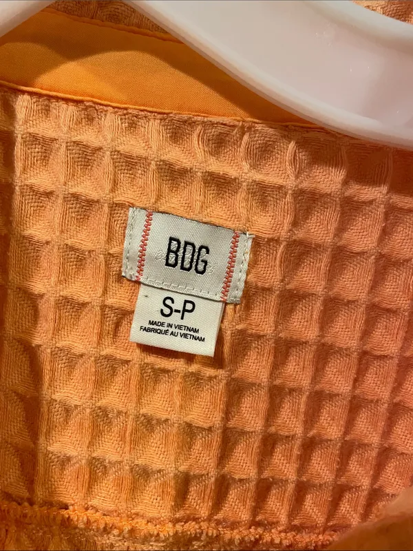 BDG Orange Waffle-Knit Utility Shacket - Image 2