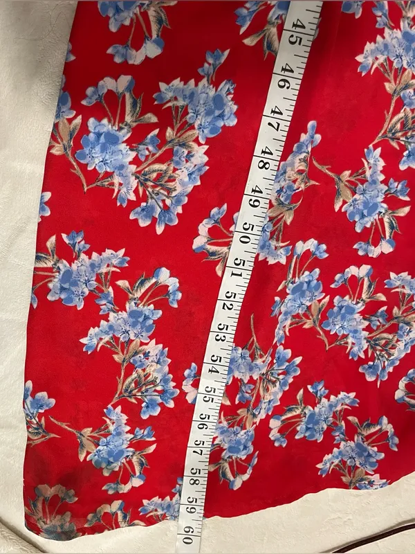 Lush Red Floral Sleeveless Maxi Dress with Open Back Size L NWT - Image 7