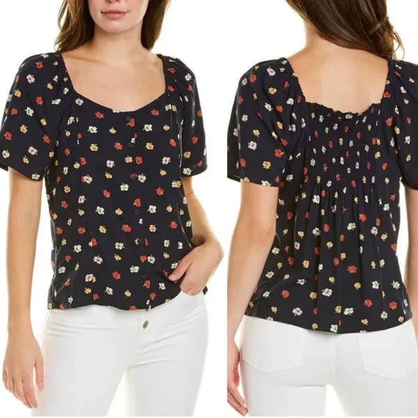 Madewell Navy‎ Floral Blouse - Image 5