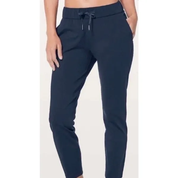 Lululemon Keep Moving Pant 7/8 High-Rise Pull On Elastic Pants Navy Blue Size 2 - Image 2