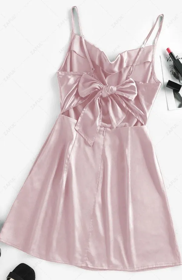 SHEIN Satin Draped Cowl Neck Spaghetti Strap Mini Dress  - Image 2