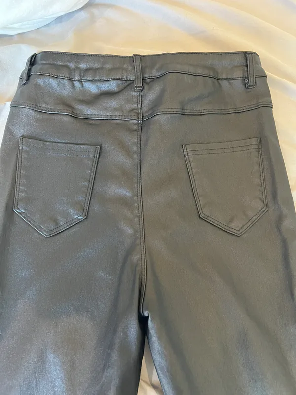 Boutique Black Leather Jeans - Image 5