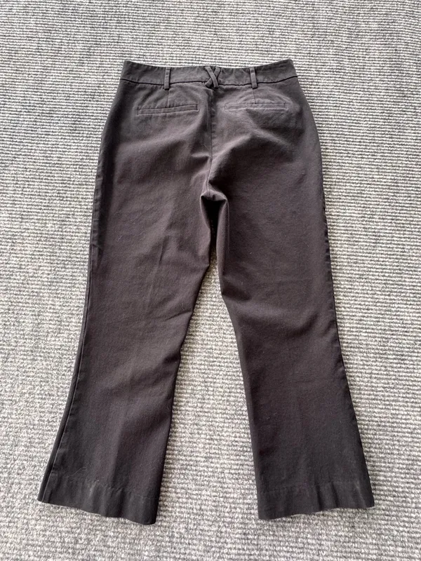 Anthropologie Maeve‎ Black Collette Wide leg cropped pants Women's 6 - Image 3