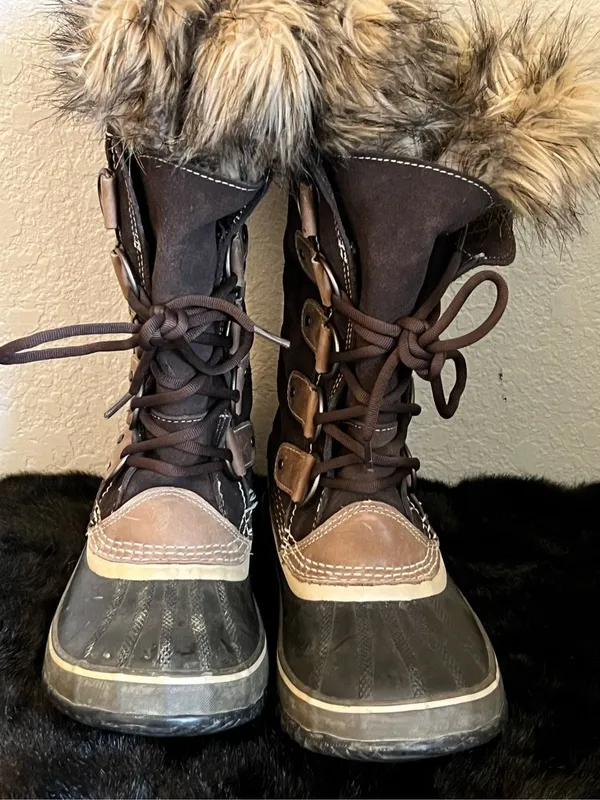 Sorel "Joan Of Arctic" Suede And Faux-Fur Waterproof Snow Boot, 8 Brown - Image 4