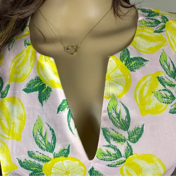 Cynthia Rowley Pink Lemon Print Dress Stretch‎ Sleeveless Sheath Womens Sz 6 - Image 7