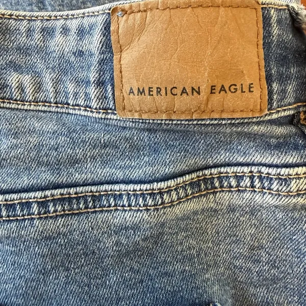 American Eagle 10 Long Distressed Denim Blue Jeans Capsule Skater Hipster - Image 7