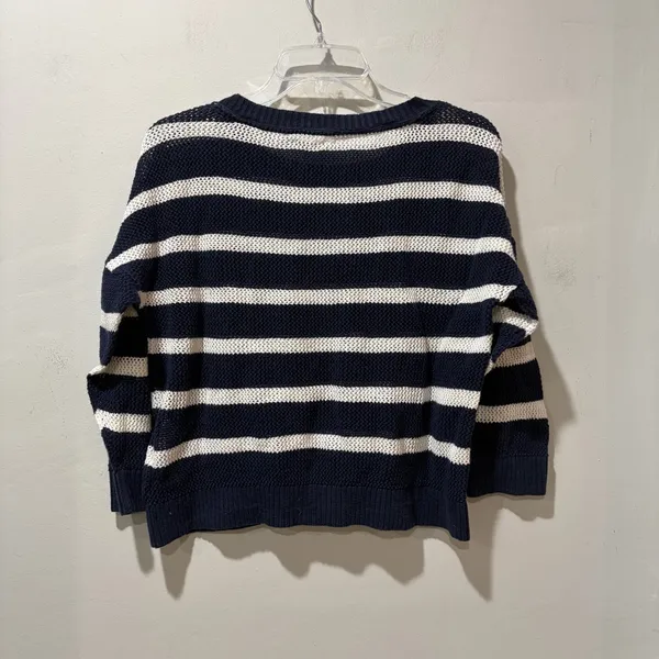 Tommy Hilfiger Knitted Top Large Women Navy Blue White Striped‎ Knit Lightweight - Image 7