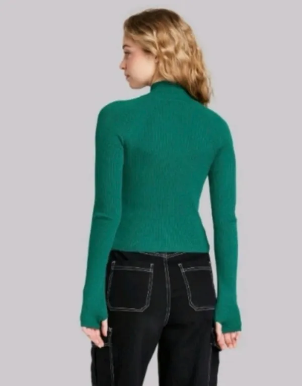 Bundle: 2 Wild Fable Low Turtleneck Ribbed Cutout Long Sleeve - Image 3